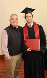 Campillo and Coach Mayer at graduation