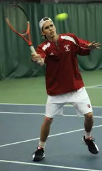 Sophomore Maxime Armengaud won in straight-sets at number five singles.