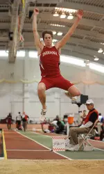Sophomore Derek Drouin is in second place after five events in the decathlon.