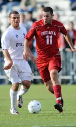 Will Bruin had a goal and an assist in the Hoosiers' 2-1 win over Louisville Sunday afternoon.