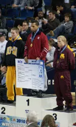 Undefeated Angel Escobedo won his third consecutive conference title<br><i>(Photo courtesy of Nicole DeGain)</i>