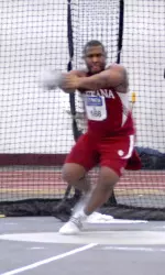 Redshirt freshman Patrick Onye won the hammer throw with a heave of 56.48m.