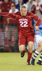 Caleb Konstanski help set up the game-tying goal for Indiana with less that two minutes to play in regulation.
