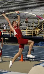Jeff Coover posted a business-like performance in the pole vault.