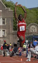 Olu Olamigoke recorded a leap of 15.62m (51-3). He was more than four feet better than the rest of the field and leads the Big Ten by 40 centimeters.