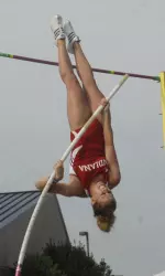 Freshman Kelsie Ahbe was one of 13 jumpers to advance through the qualifying round of the pole vault at the IAAF World Jr. Championships.