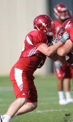 Senior Tyler Replogle talked with the media after a recent practice.