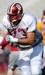 Fifth-year senior right tackle James Brewer and the Hoosiers open the 2010 campaign against Towson on Thursday.