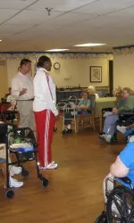 Coach Jack at Golden Living Center Nursing Home on Sept. 9, 2010.