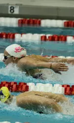 Brittany Barwegen swept the butterfly events at Purdue on Saturday.