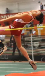 Emma Kimoto matched her career-best in the high jump to win the collegiate title in the high jump.