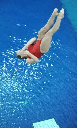 Amy Korthauer finished ninth in the platform competition and teamed with Amy Korthauer for a fourth-place finish in the synchro platform event at the Pan Am Games.
