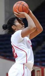 Sasha Chaplin had 13 points and 10 rebounds to lead IU in both categories.