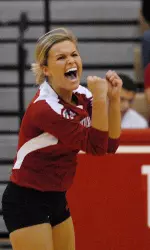 Senior libero Caitlin Cox tallied a career-high 28 digs on her senior night.