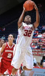 Senior Jori Davis tallied 27 points against Michigan. She has scored 78 points in IU's last three games.