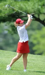 Playing in her first spring tournament, sophomore Jackie Yanch is tied for 62nd at the Central District Invitational.