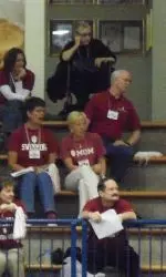 Hoosier fans cheer on the team at this morning's prelims.