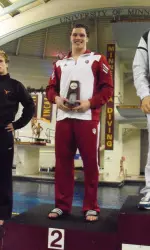 Eric Ress' time of 45.14 is the third-fastest 100 back in IU history.