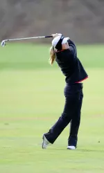 Freshman Lindsay Gahm leads the team in stroke average and has seven top-25 finishes this year.