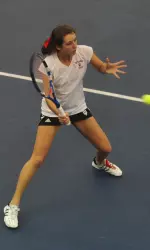 Evgeniya Vertesheva picked up another win over a ranked opponent in singles play and teamed with Kayla Fujimoto for a doubles win at Illinois.