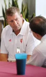 Assistant head coach Doug Mallory at Football Media Day.