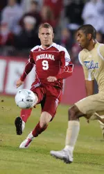 Alec Purdie was one of three Hoosiers to tally two shots against the Musketeers.