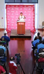 Head coach Kevin Wilson addresses the media on Tuesday.