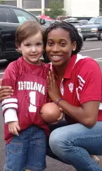 Jasmine McGhee with a future Hoosier.