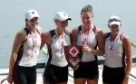 Helen Beckner, Kayla McNeill, Katie Laine, and Liz Euiler - U23 Ltwt Quad earns gold at Canadian Henly