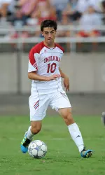 A.J. Corrado's first career goal as a Hoosier gave Indiana a 2-0 lead at Rutgers Sunday.