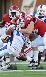 Middle linebacker Jeff Thomas is 10th in the Big Ten with 8.3 tackles per game.