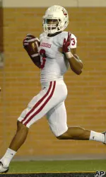 Wide receiver Cody Latimer scores a touchdown.