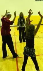 Indiana Volleyball participated in Girls' Night Out at Edgewood Intermediate on Thursday, a program for 250 third through fifth grade girls.