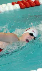 Senior Margaux Farrell has the top times in the Big Ten in the 100 free, 200 free and 500 free.