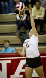 Kelci Marschall had 11 kills for IU, and is now within five terminations of 1,000 for her career.