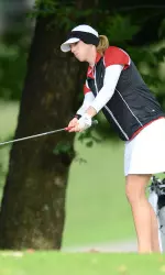 Senior Pamela Burneski had the low round of the day for IU on Monday with a 3-over 75.