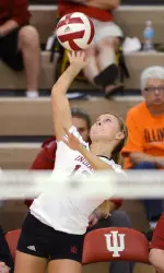 Indiana Volleyball's Caitlin Hansen earned Big Ten Defensive Player of the Week accolades after tallying 48 digs in two wins this weekend.