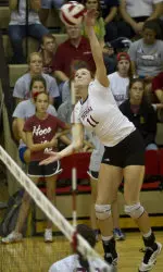Senior Kelci Marschall led IU with 14 kills and five blocks.