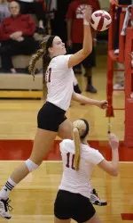 Morgan Leach had 15 kills for the Hoosiers.