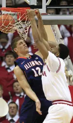 Christian Watford dunks against Illinois.