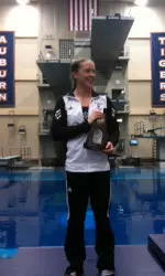 Junior Amy Cozad placed third in the platform diving competition at the NCAA Championships Saturday night.