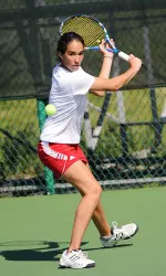 Junior Leslie Hureau won 6-0, 6-0 in her No. 1 singles match.