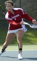 Freshman Carolyn Chupa won her No. 4 singles match in straight sets, 6-2, 6-0.