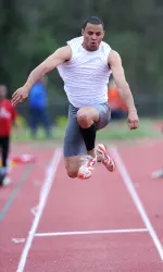 Aarik Wilson hopped, skipped and jumped 16.66m (54-8) for third in the prelims.