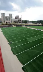 Finishing touches are being executed on the brand new FieldTurf practice field