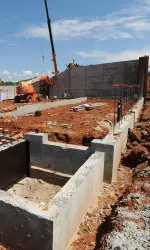 Foundation for restrooms and consessions for Bart Kaufman Field