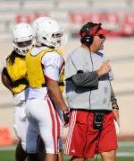 Head coach Kevin Wilson looks on during Friday's practice.