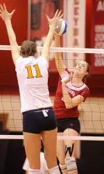 Jordan Haverly led the way for IU with 21 kills.