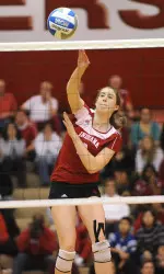 Jordan Haverly led IU with 16 kills and five aces.