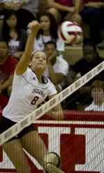 Amelia Anderson, who finished with 13 kills, and Samantha Thrower, who had 12 kills. The pair of Hoosiers made the all-tournament team.